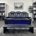 Latitude Run Power Reclining Sofa Couch with Wireless Charger and LED Lights