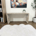 Rowena Interiors Ventura Reclaimed Wood and Mother of Pearl Waterfall Console Table