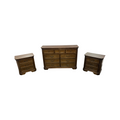 Charlton Home Ailany Traditional Wood 9-Drawer Dresser and 3-Drawer Nightstand Set