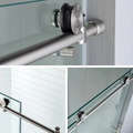 WoodBridge Vital 56"–60" W x 76" H Single Sliding Frameless Shower Door | 3/8" (10mm) Thick Tempered Glass | Stainless Steel Hardware | Safe & Shatter-Resistant MBSDC6076