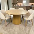 Ophelia & Co. Hikeem 52" Solid Oak Round Pedestal Dining Table