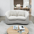 Wade Logan Ashleen Boucle Upholstered Sloped Arm Loveseat Latte