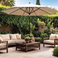 Galtech 11 Foot Octagon Aluminum Deluxe Auto Tilt Crank Lift Umbrella