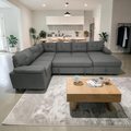 Latitude Run Aine Fabric Sectional Sleeper Sofa (Pull-Out Bed) With Storage Chaise
