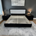 Orren Ellis Jinn Upholstered LED Lighted High Gloss Platform California King Bed