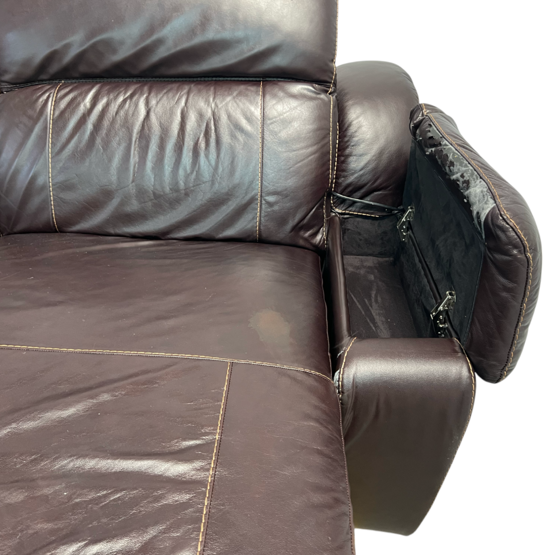 Large Black Leather Sectional Recliner Couch