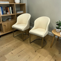 Orren Ellis Teferi Modern Luxury Dining Chair PU Leather Upholstery Stainless Steel Base (Set of 2)