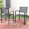 Safavieh Kaelan Stackable Chair - Black/Brown (Set of 6)