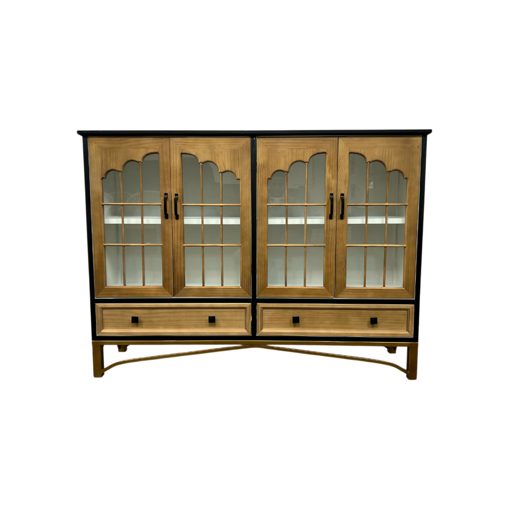 NICECABINET Vintage - Distressed Solid Wood Accent Cabinet