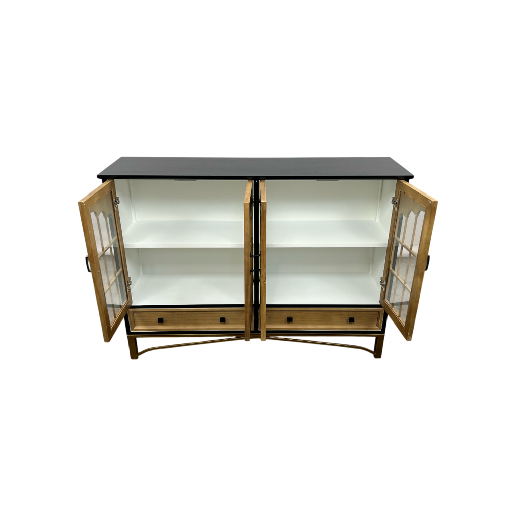 NICECABINET Vintage - Distressed Solid Wood Accent Cabinet