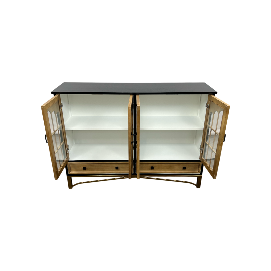 NICECABINET Vintage - Distressed Solid Wood Accent Cabinet