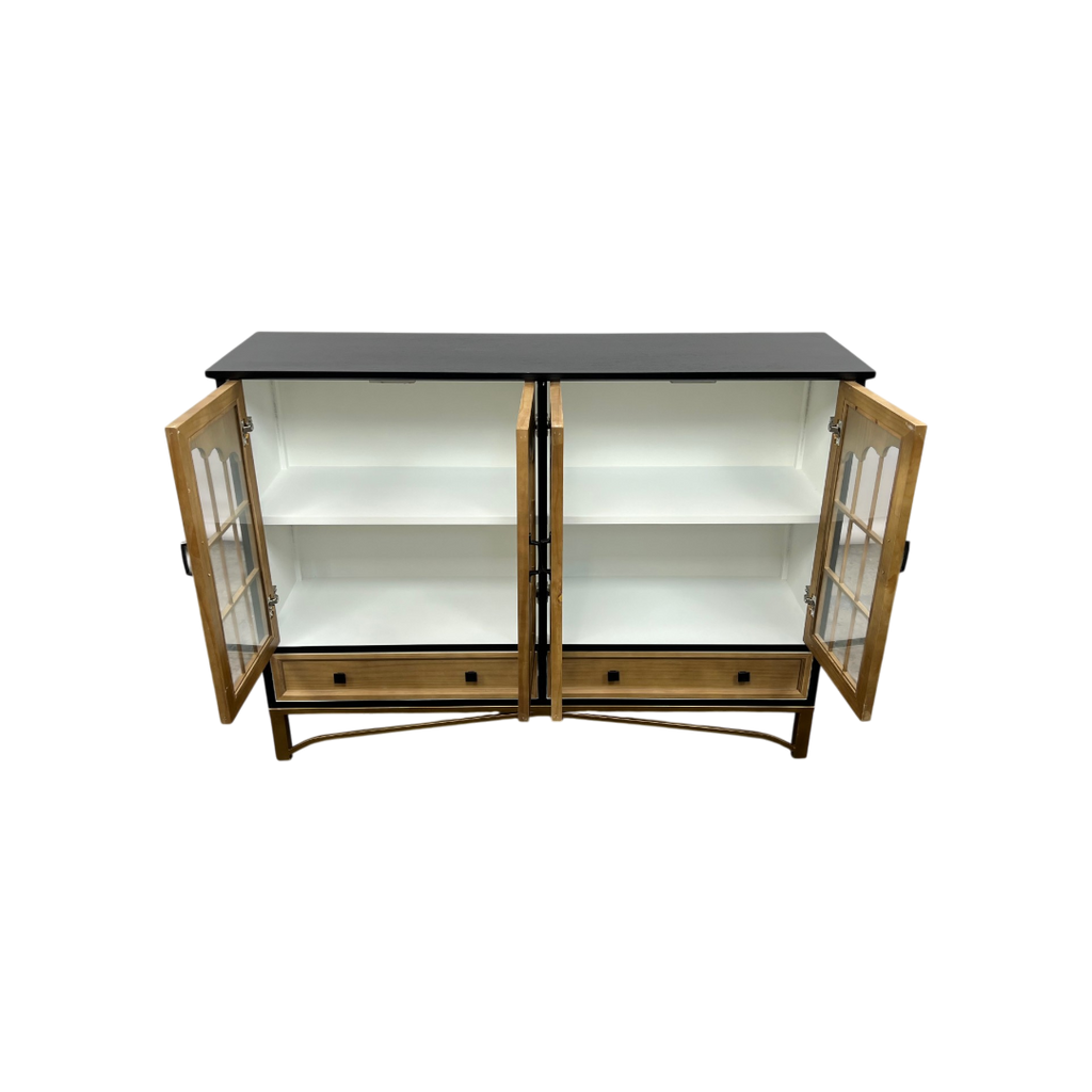 NICECABINET Vintage - Distressed Solid Wood Accent Cabinet