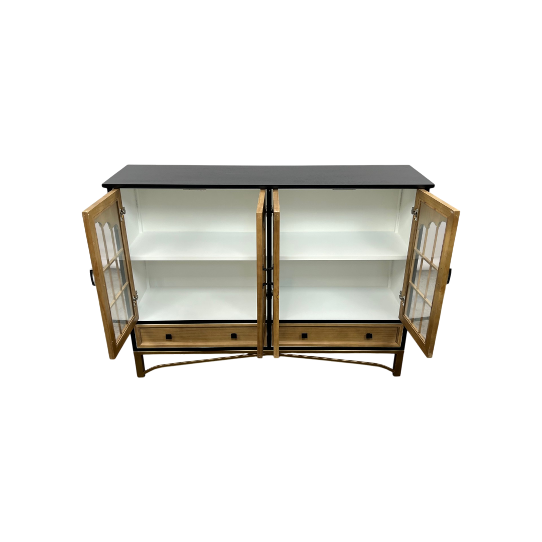 NICECABINET Vintage - Distressed Solid Wood Accent Cabinet