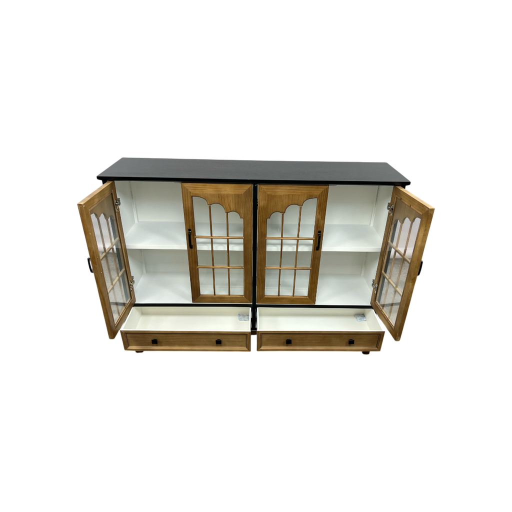 NICECABINET Vintage - Distressed Solid Wood Accent Cabinet