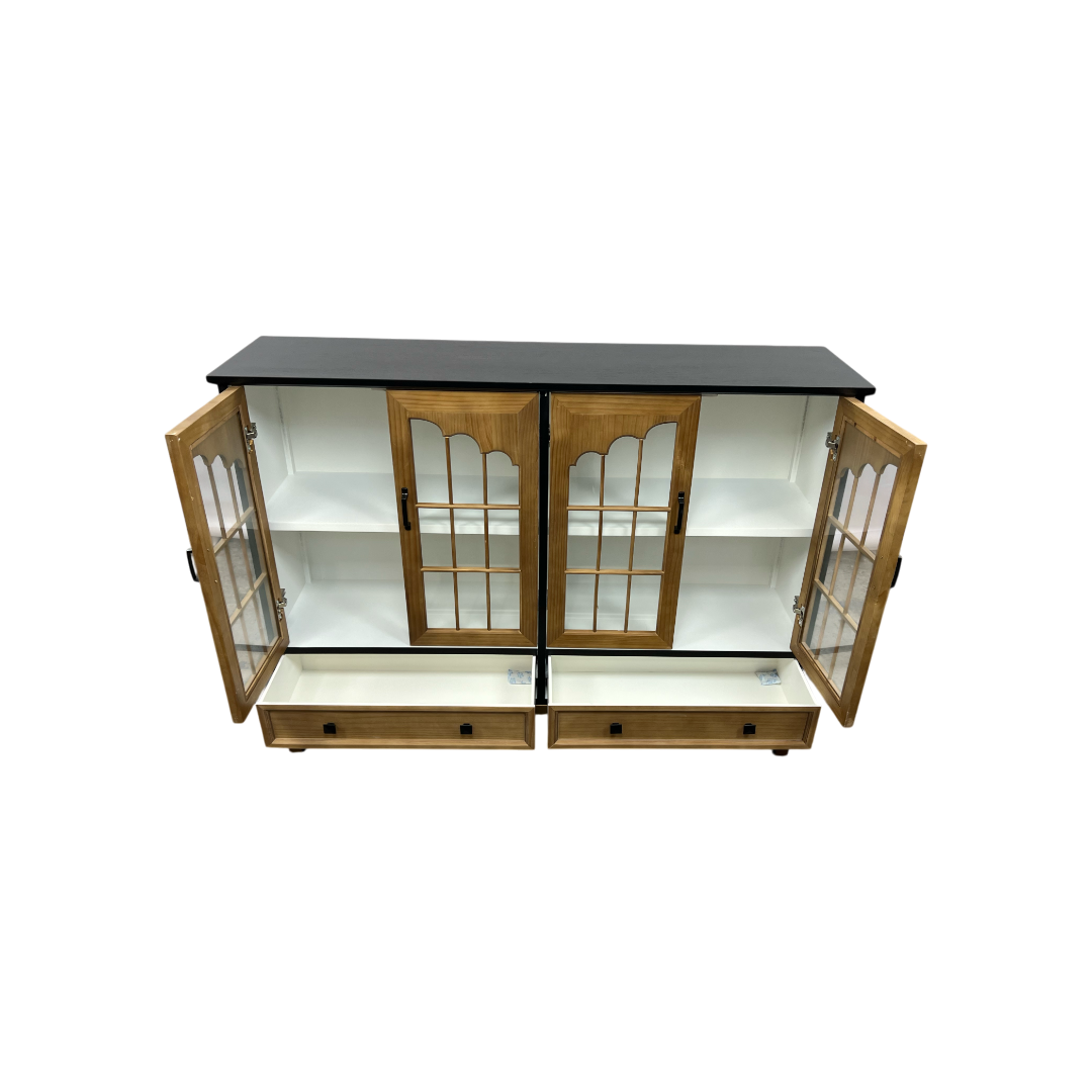 NICECABINET Vintage - Distressed Solid Wood Accent Cabinet