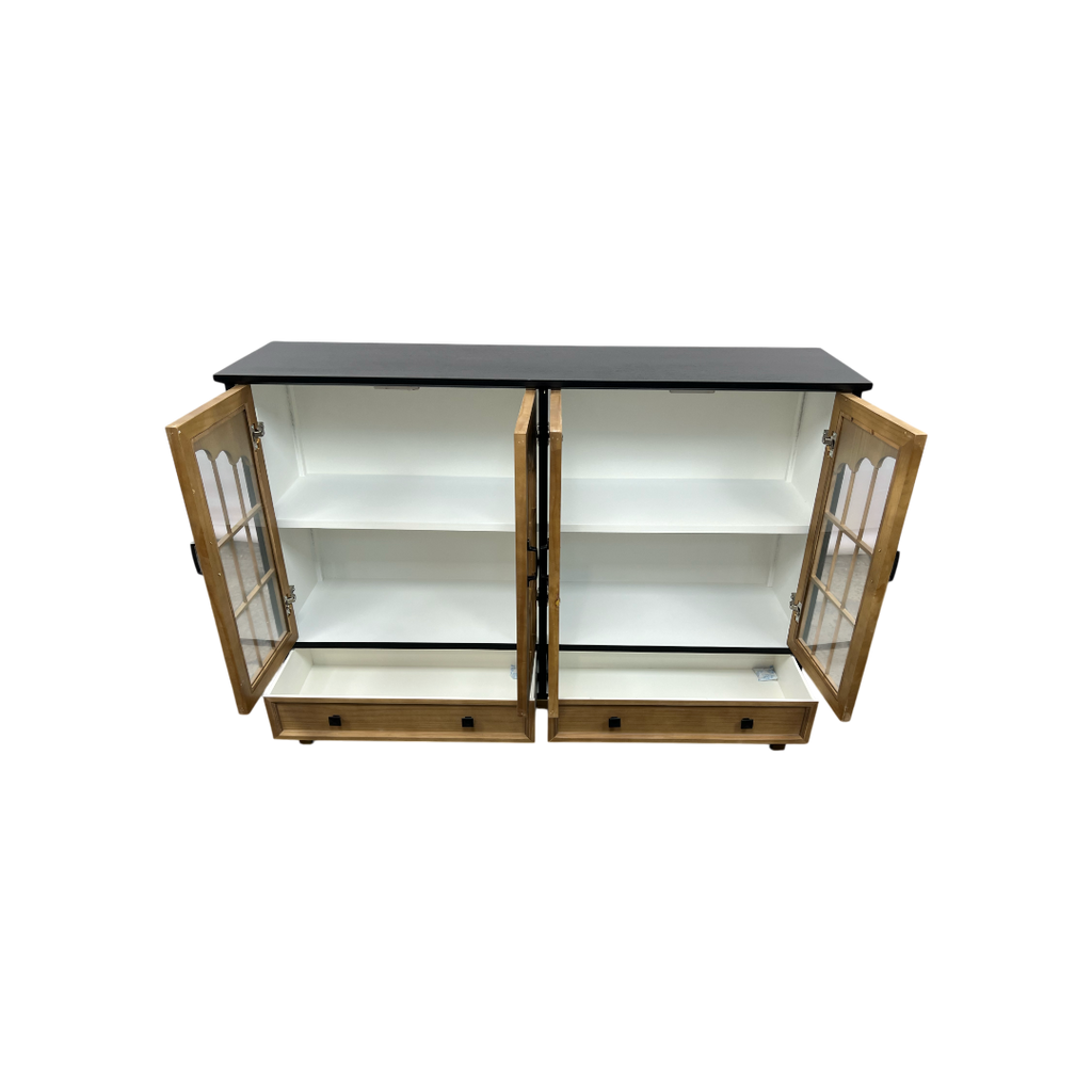 NICECABINET Vintage - Distressed Solid Wood Accent Cabinet