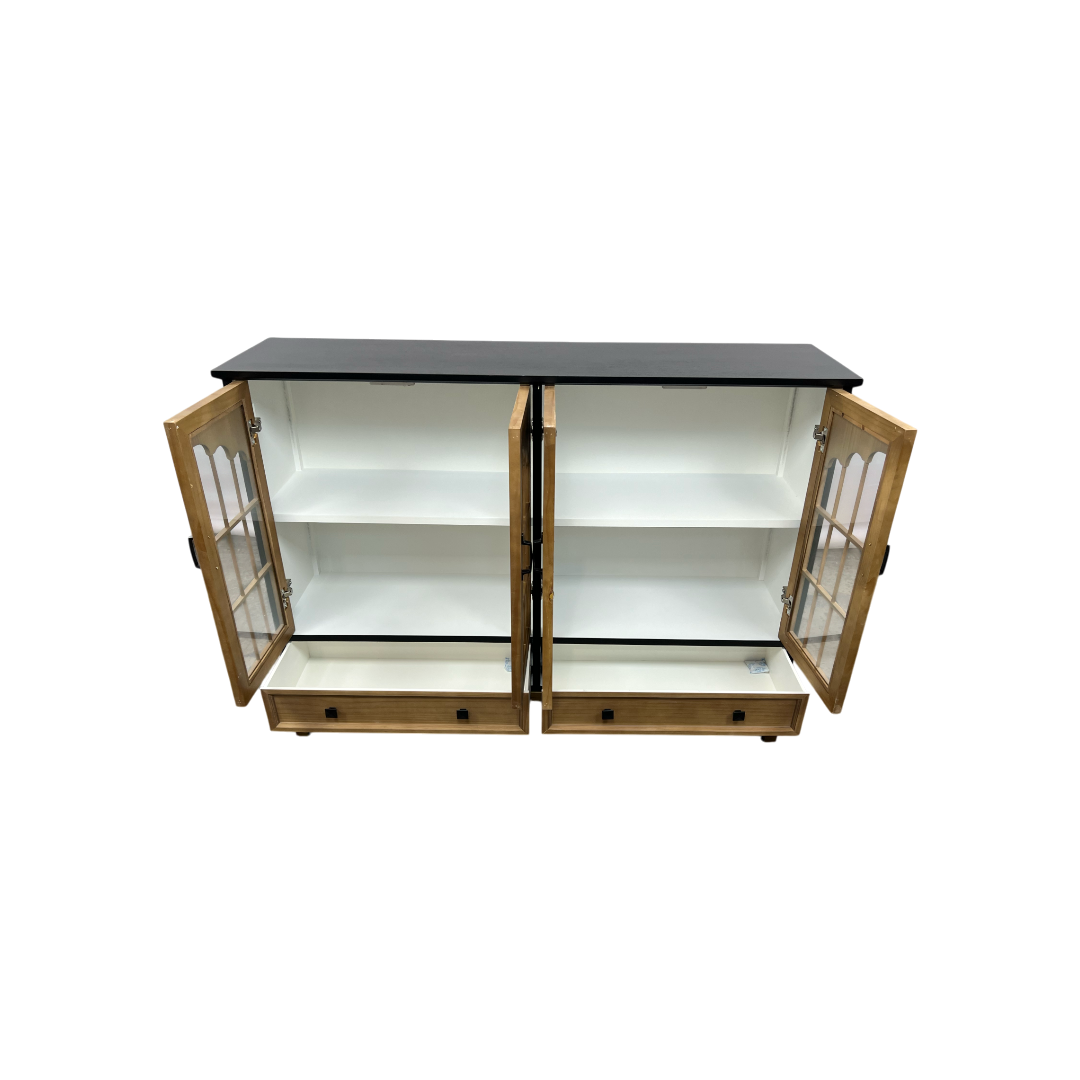 NICECABINET Vintage - Distressed Solid Wood Accent Cabinet