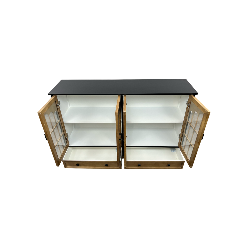 NICECABINET Vintage - Distressed Solid Wood Accent Cabinet