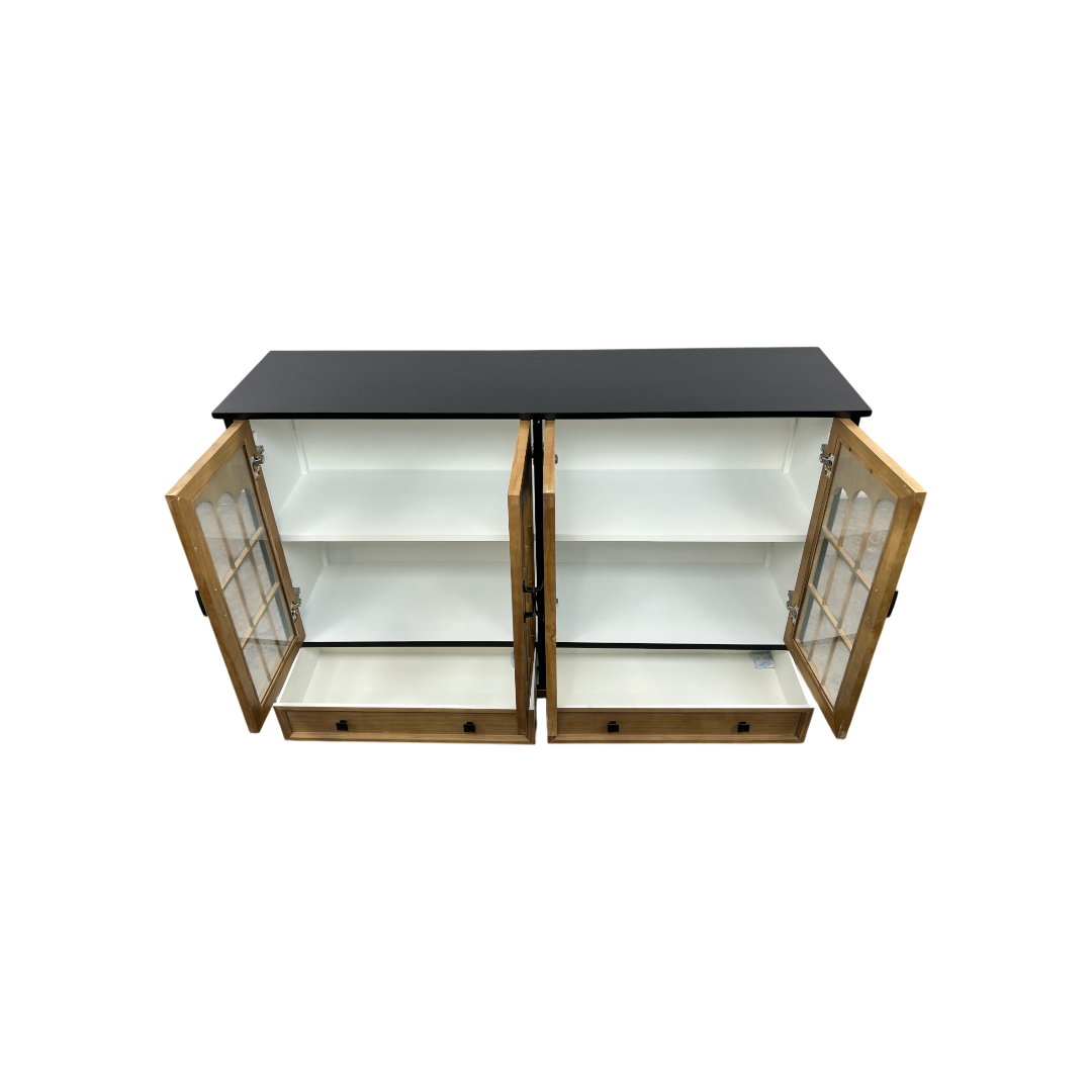 NICECABINET Vintage - Distressed Solid Wood Accent Cabinet