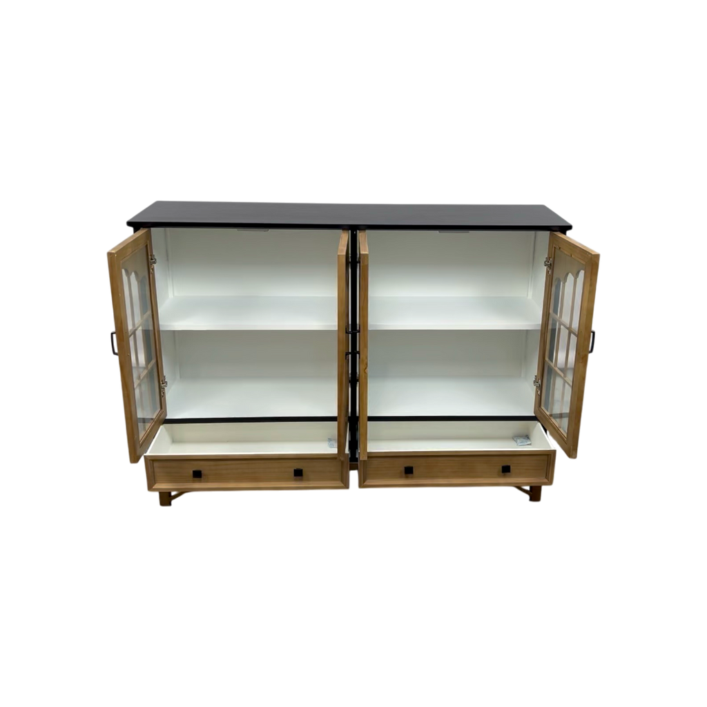 NICECABINET Vintage - Distressed Solid Wood Accent Cabinet