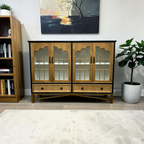 NICECABINET Vintage - Distressed Solid Wood Accent Cabinet