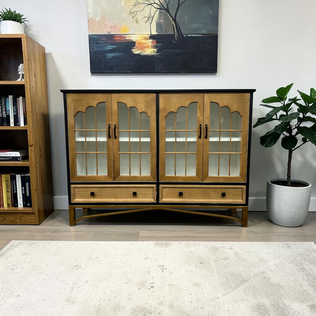 NICECABINET Vintage - Distressed Solid Wood Accent Cabinet