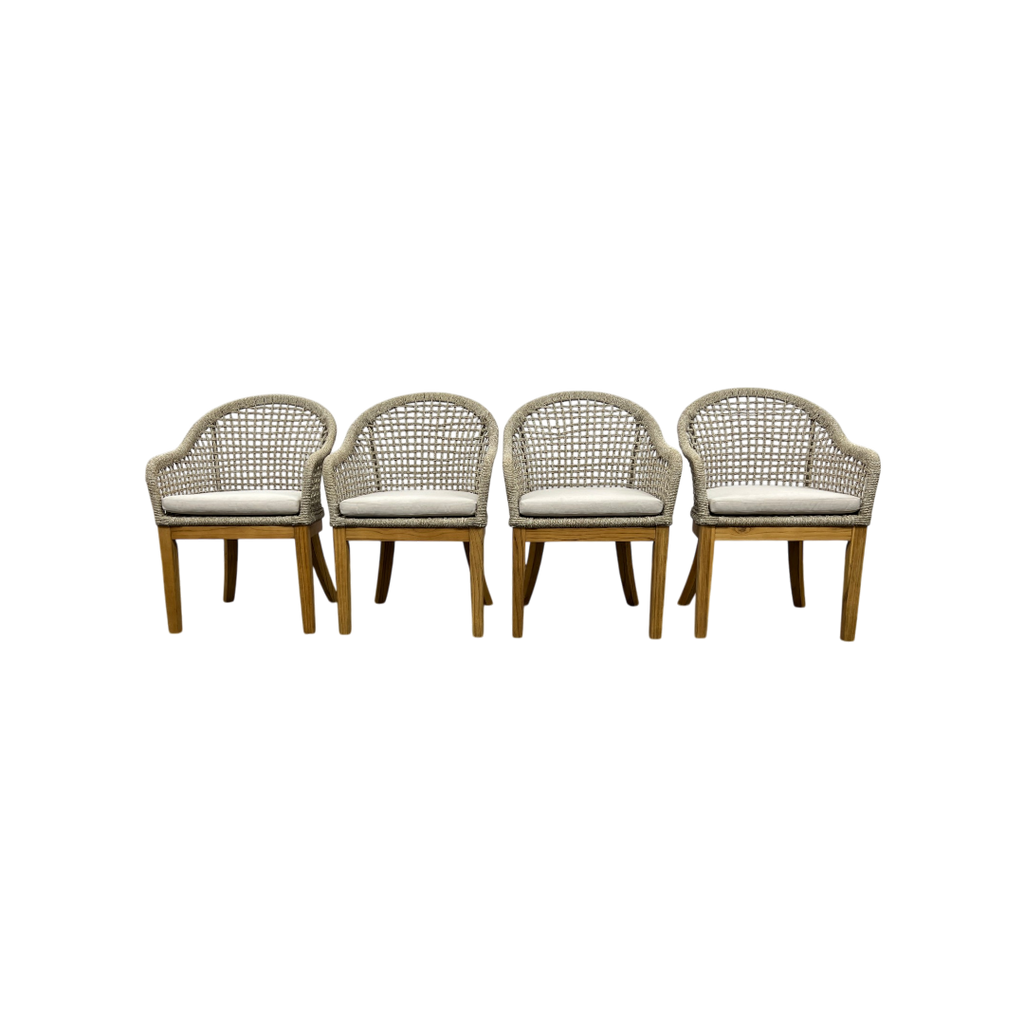 Birch Lane Akiva Patio Dining Armchair with Sunbrella Cushions (Set of 4)