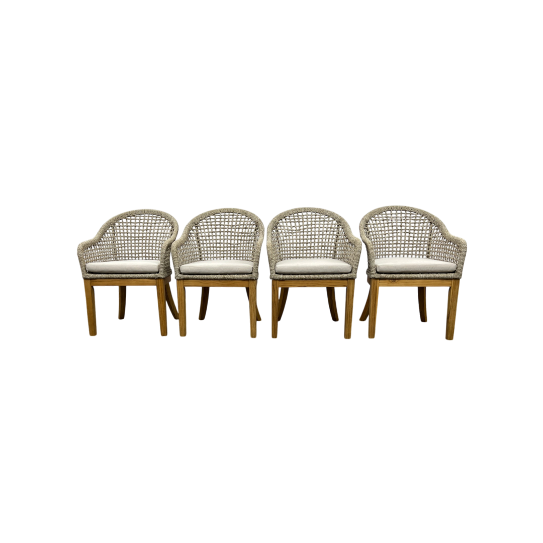 Birch Lane Akiva Patio Dining Armchair with Sunbrella Cushions (Set of 4)