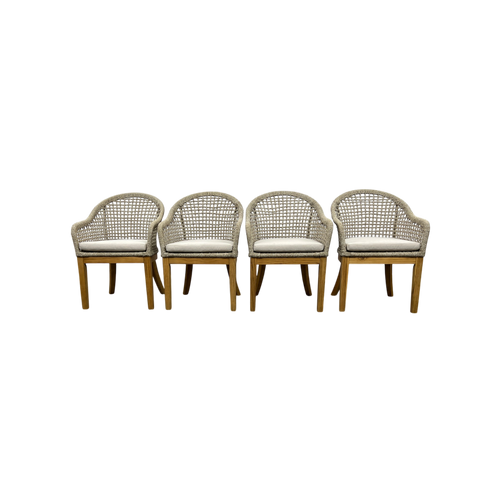 Birch Lane Akiva Patio Dining Armchair with Sunbrella Cushions (Set of 4)