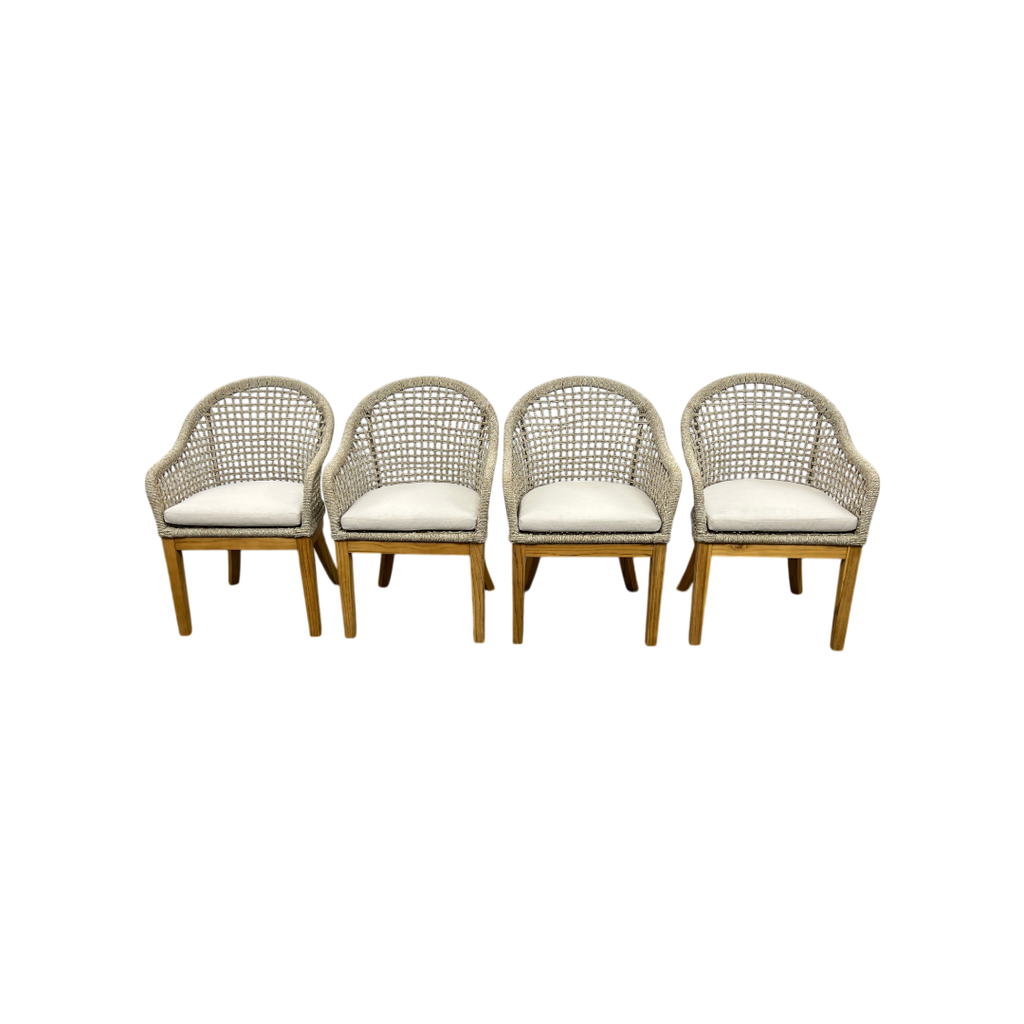 Birch Lane Akiva Patio Dining Armchair with Sunbrella Cushions (Set of 4)
