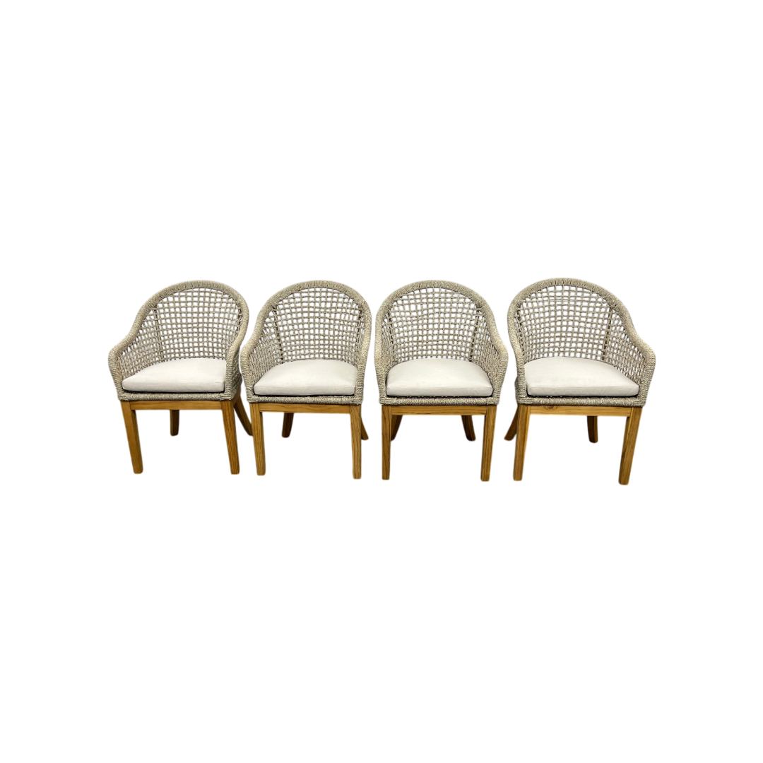 Birch Lane Akiva Patio Dining Armchair with Sunbrella Cushions (Set of 4)