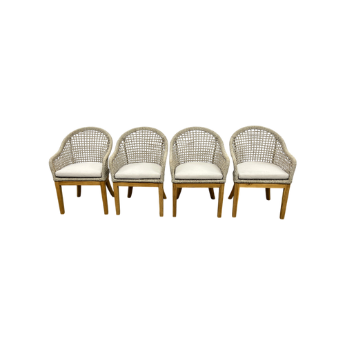 Birch Lane Akiva Patio Dining Armchair with Sunbrella Cushions (Set of 4), image 3