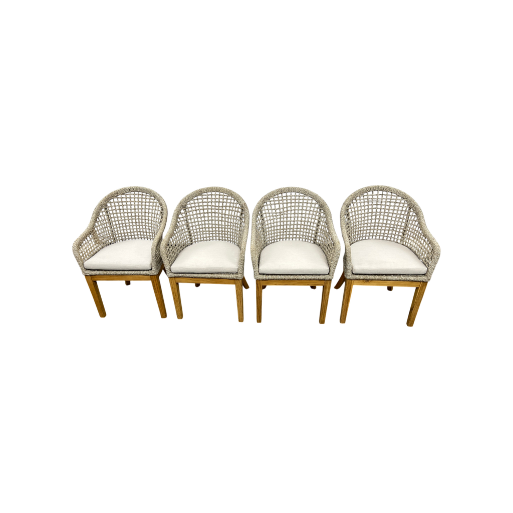 Birch Lane Akiva Patio Dining Armchair with Sunbrella Cushions (Set of 4)