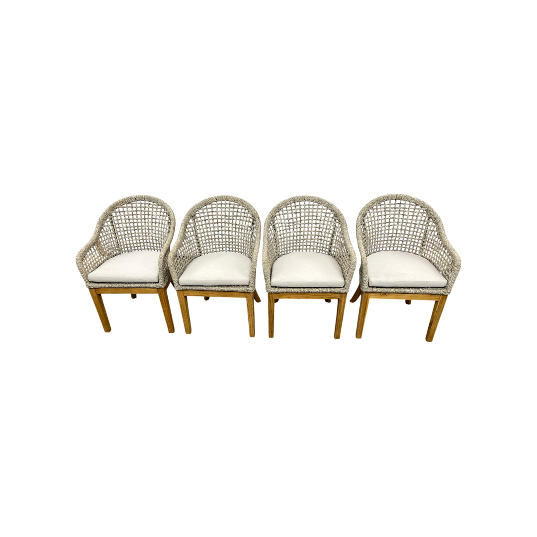 Birch Lane Akiva Patio Dining Armchair with Sunbrella Cushions (Set of 4)
