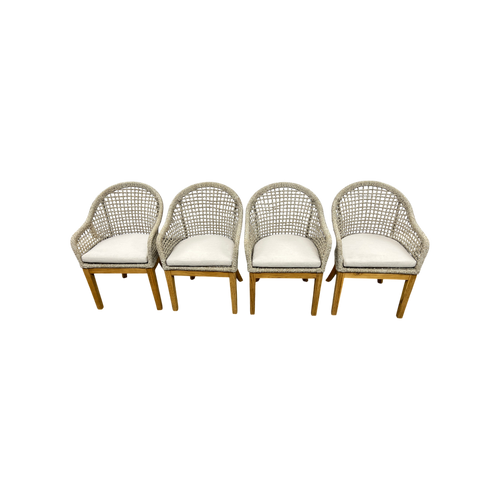 Birch Lane Akiva Patio Dining Armchair with Sunbrella Cushions (Set of 4), image 4