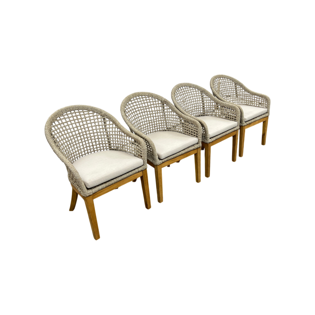 Birch Lane Akiva Patio Dining Armchair with Sunbrella Cushions (Set of 4)