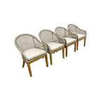Birch Lane Akiva Patio Dining Armchair with Sunbrella Cushions (Set of 4)