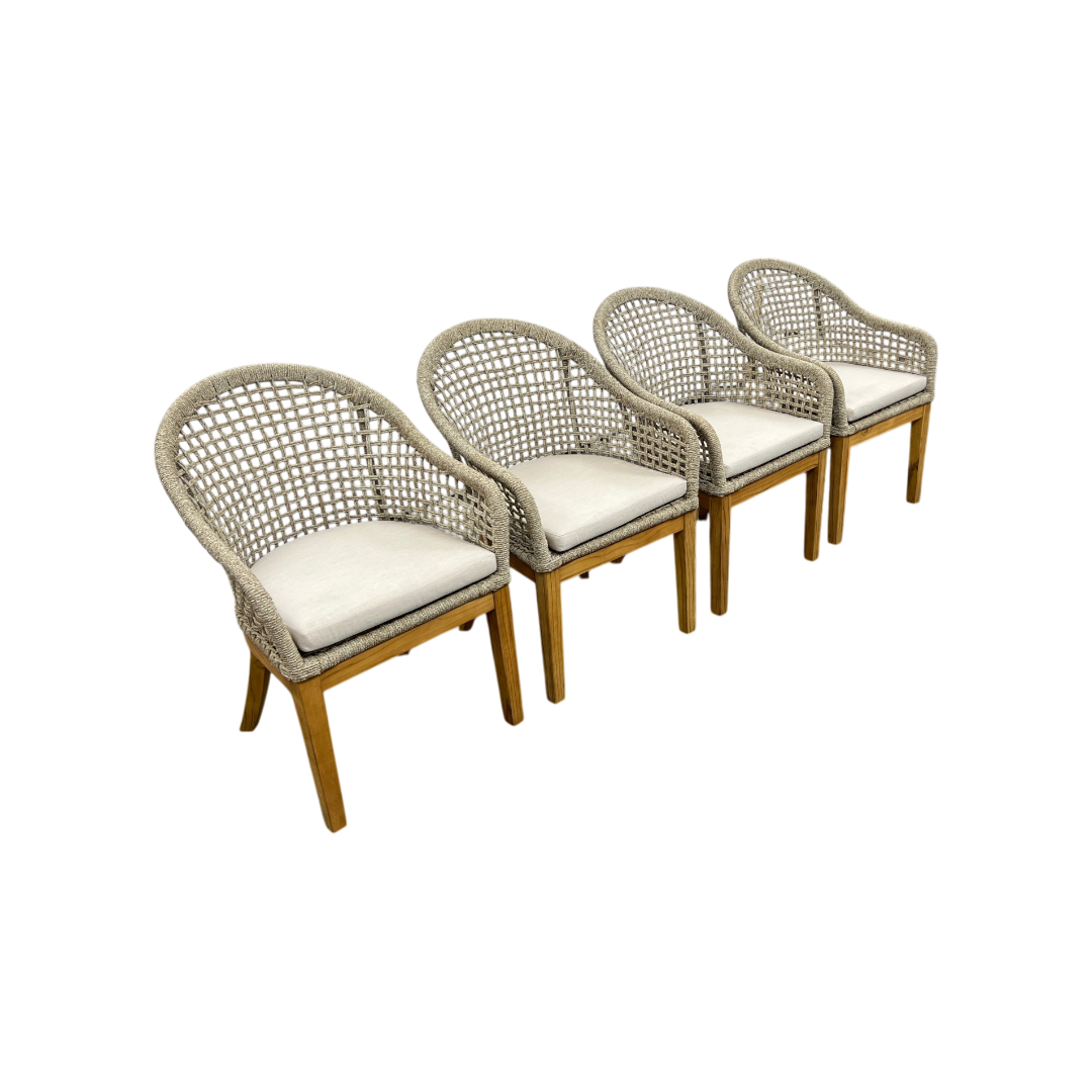 Birch Lane Akiva Patio Dining Armchair with Sunbrella Cushions (Set of 4)
