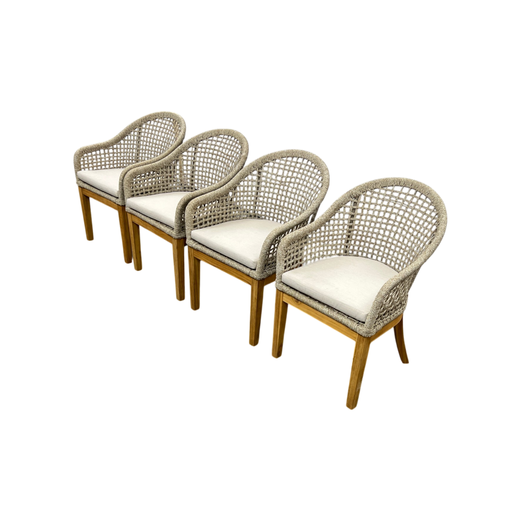Birch Lane Akiva Patio Dining Armchair with Sunbrella Cushions (Set of 4)