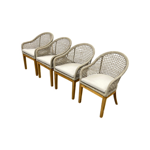 Birch Lane Akiva Patio Dining Armchair with Sunbrella Cushions (Set of 4), image 6