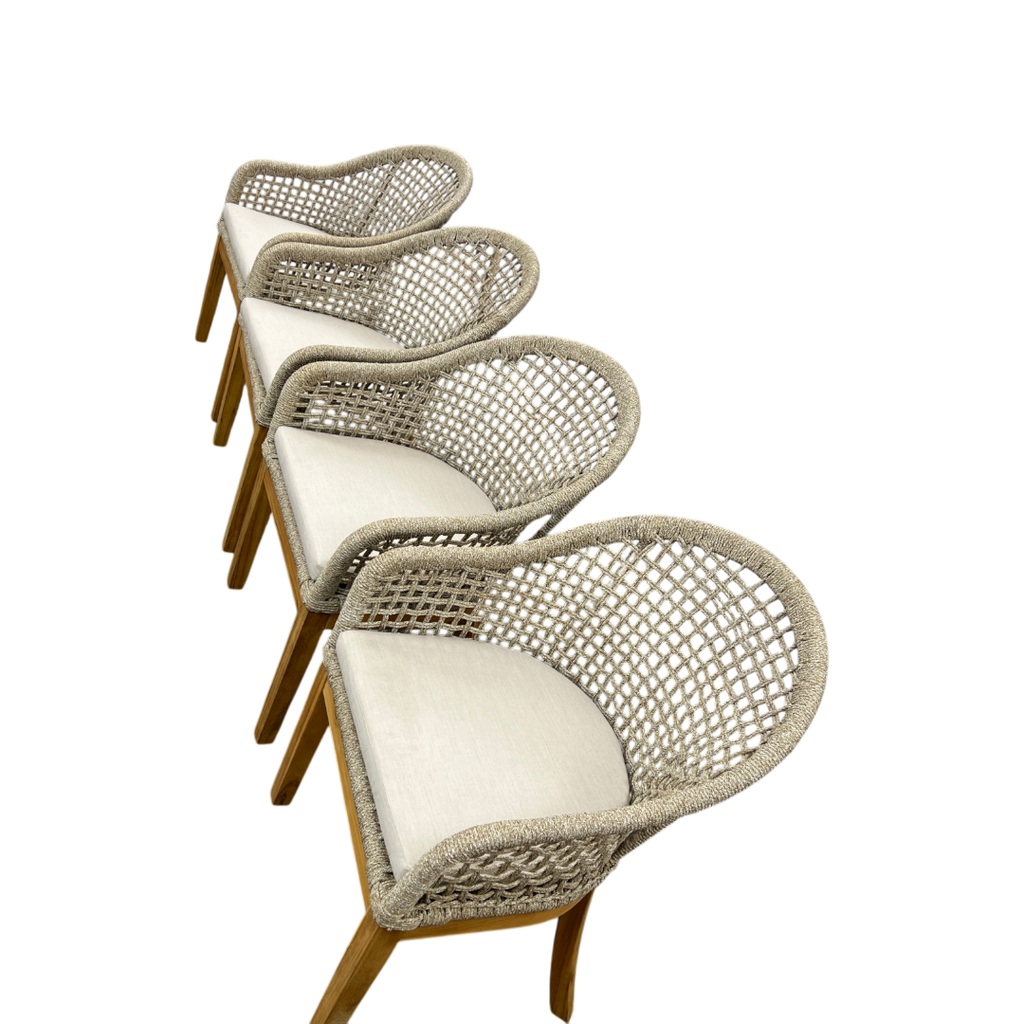 Birch Lane Akiva Patio Dining Armchair with Sunbrella Cushions (Set of 4)
