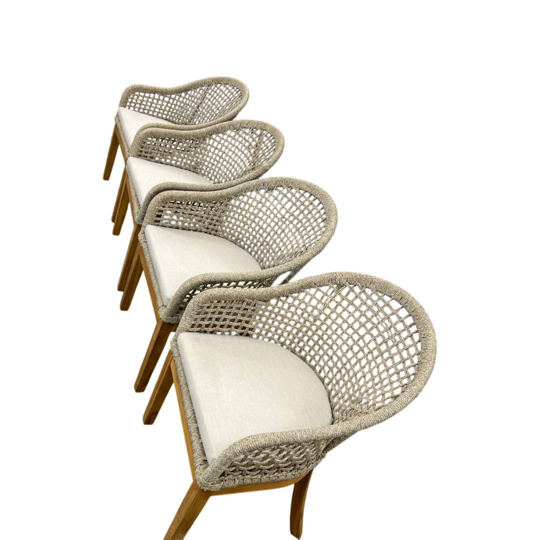 Birch Lane Akiva Patio Dining Armchair with Sunbrella Cushions (Set of 4)