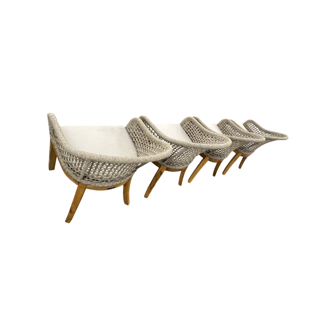 Birch Lane Akiva Patio Dining Armchair with Sunbrella Cushions (Set of 4)