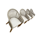 Birch Lane Akiva Patio Dining Armchair with Sunbrella Cushions (Set of 4)