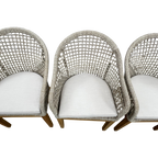 Birch Lane Akiva Patio Dining Armchair with Sunbrella Cushions (Set of 4)