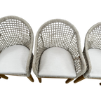 Birch Lane Akiva Patio Dining Armchair with Sunbrella Cushions (Set of 4)