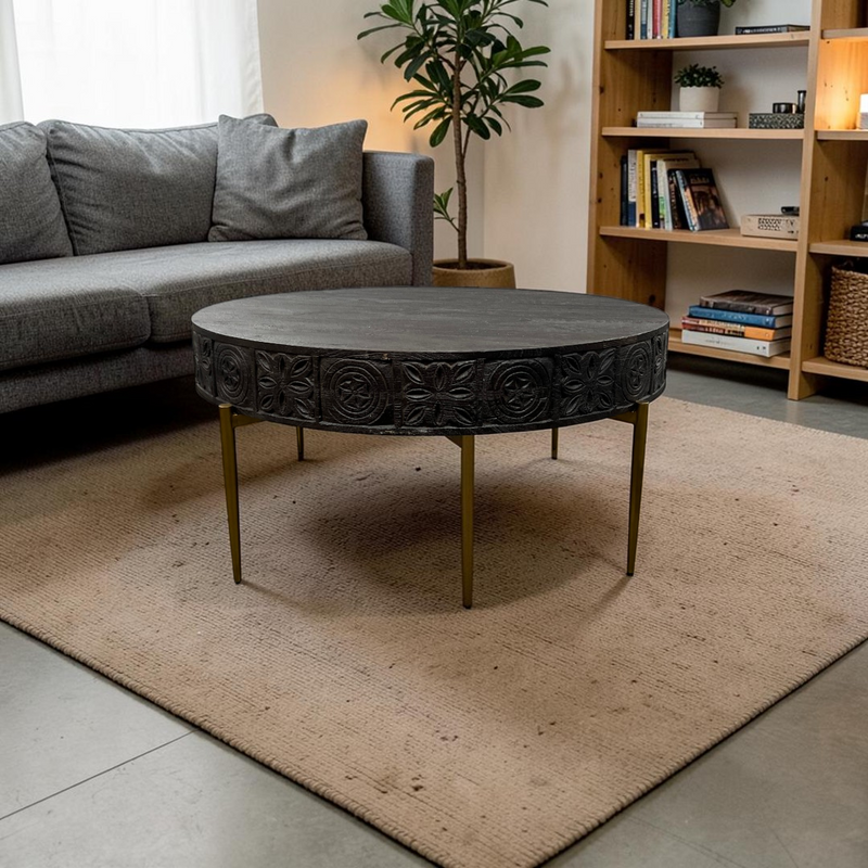 Hooker Furniture Commerce & Market Carved Round Cocktail Table