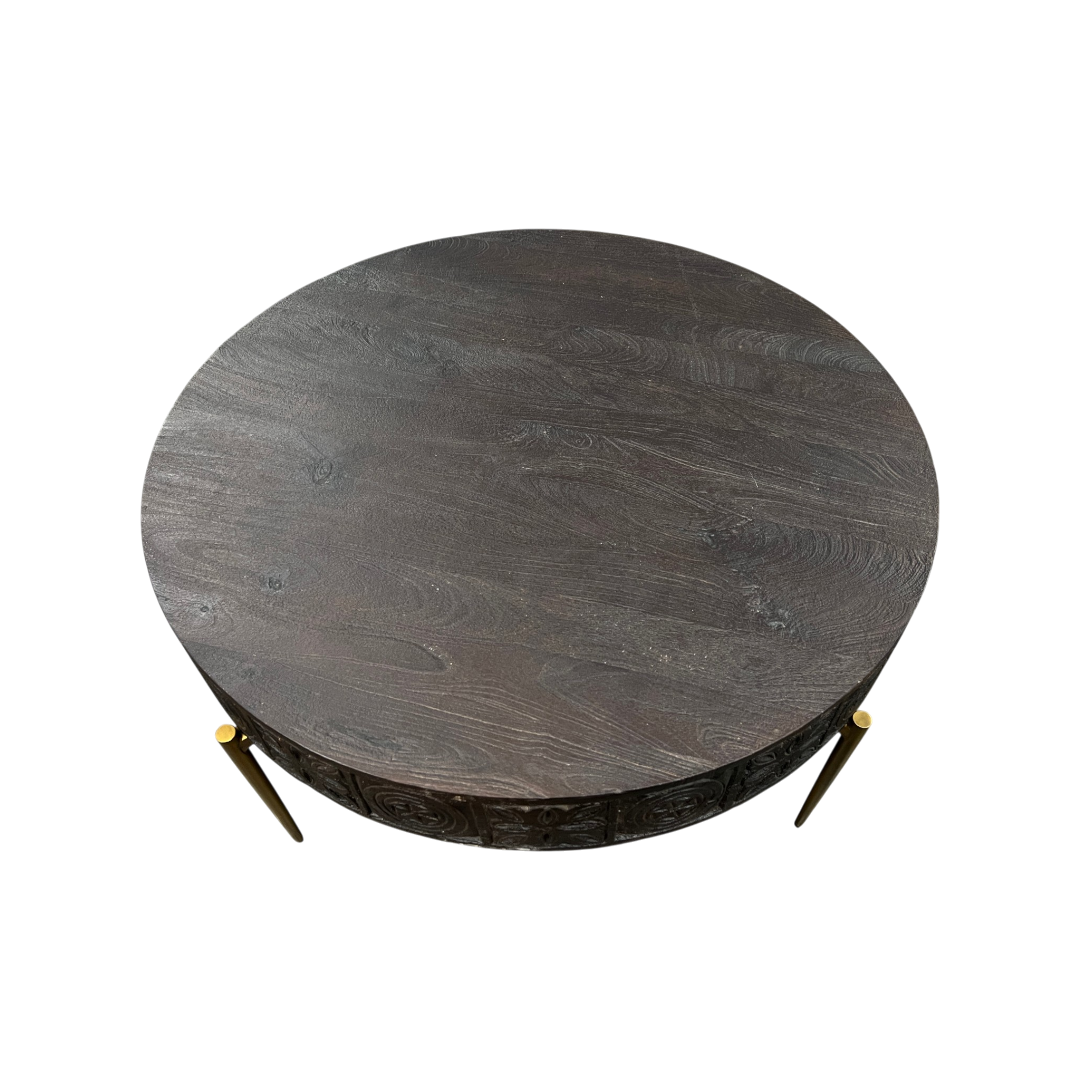 Hooker Furniture Commerce & Market Carved Round Cocktail Table