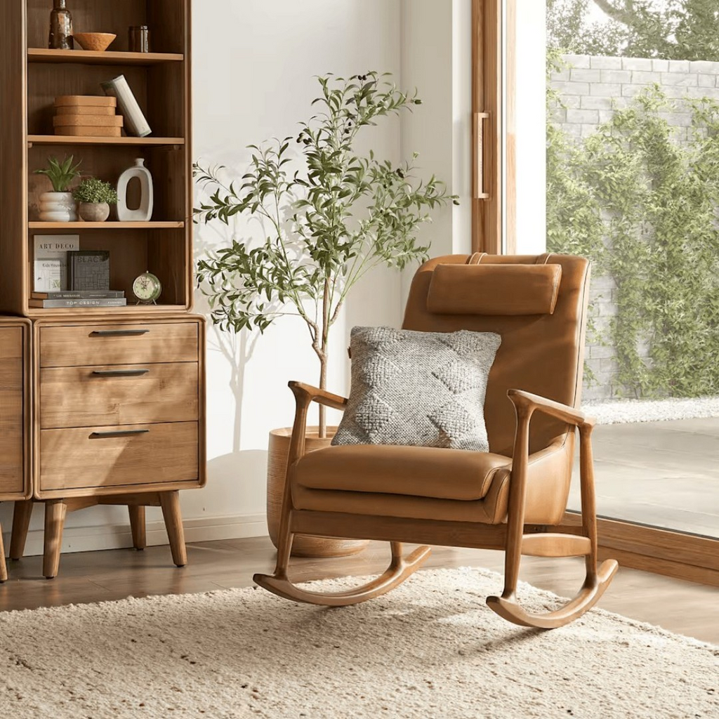 Castlery Desmond Leather Rocking Armchair