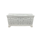 Birch Lane Twain Double Bathroom Vanity Set with White Cabinet and Carrara Marble Countertop